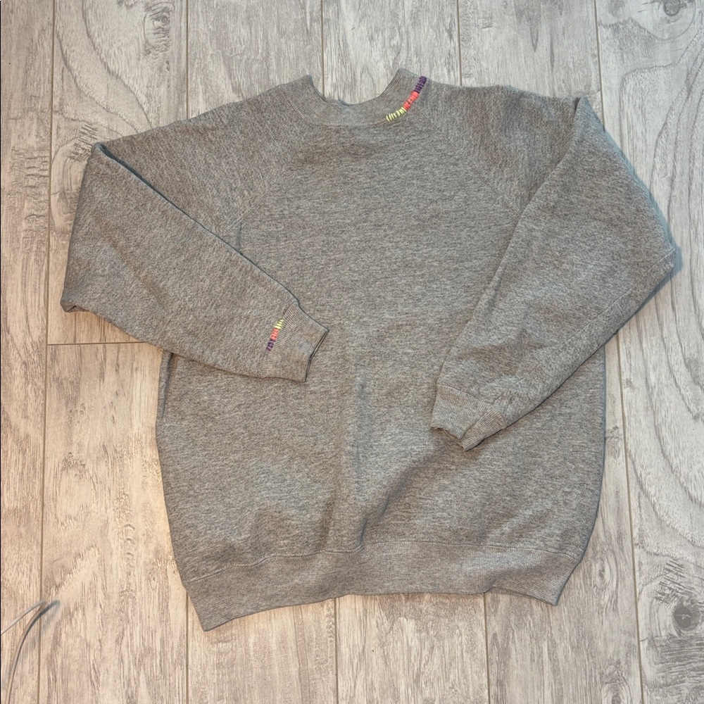 Custom stitched Gray Crewneck Sweatshirt